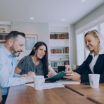 family together with financial advisor learning about strategies
