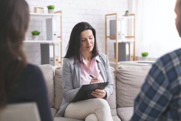 notes, couple, meeting